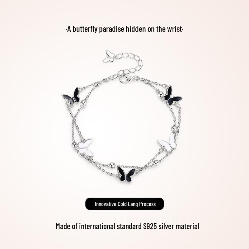 

Браслет «Бабочка» из розового золота 18 карат, серебро 925 пробы, нишевый дизайн - идеальный подарок на Рождество или День святого Валентина для нее 925 Silver платиновый