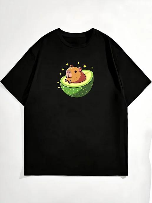 Oversized T-shirt with capybara print 4XL