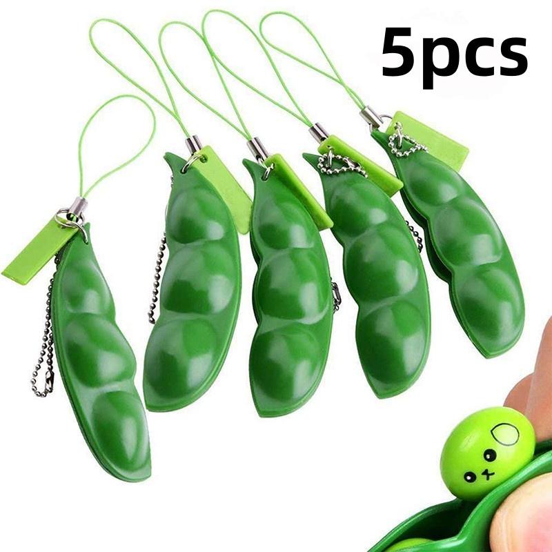 New Edamame Pea Key Chain - Relieve Stress Boredom Versatile Stress Reliever Toys Surprise For Kids Adults