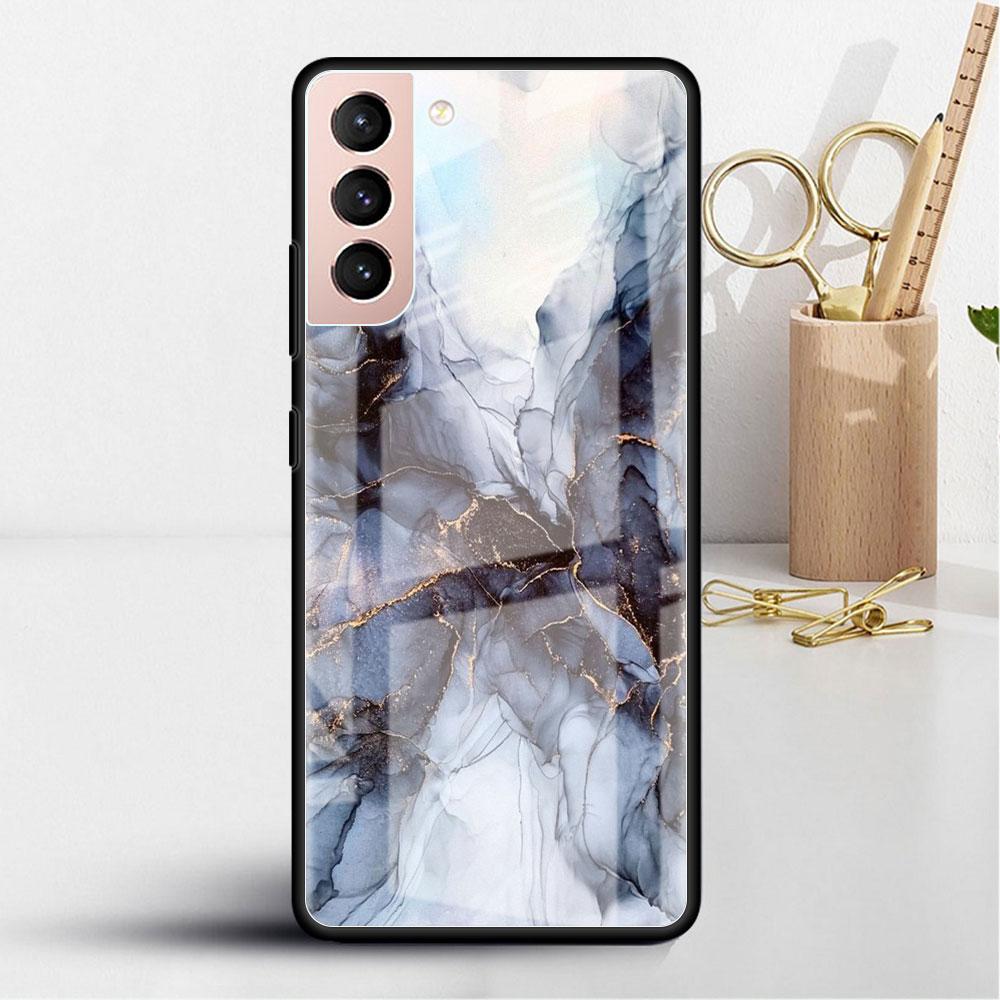 Carcasă din sticlă marmorizată pentru Samsung Galaxy S22 S20 FE S21 Plus, husă de telefon S10 5G S9 Note 20 Ultra 10 Lite