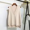 Solid Color Simple Loose Vest Vest Vest Vest Sweater Women's V-neck Pullover Stacked Knitted Vest Women