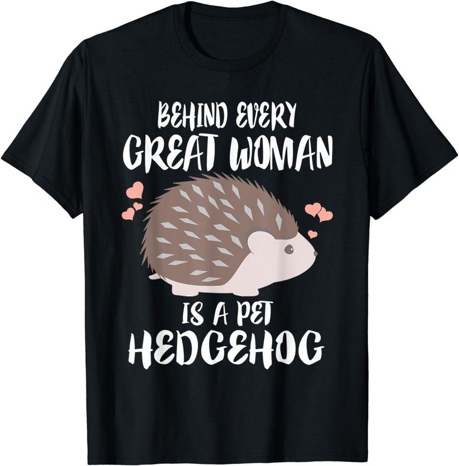 

За каждой великой женщиной стоит домашний еж. Смешная футболка 4XL