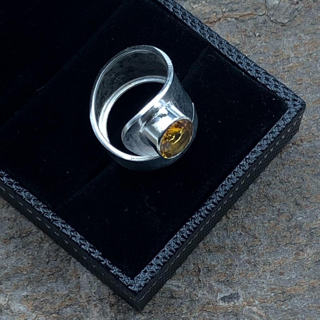 Natural Citrine Gemstone 925 Sterling Silver Jewelry Handmade Ring Gift For Her RR-2-4