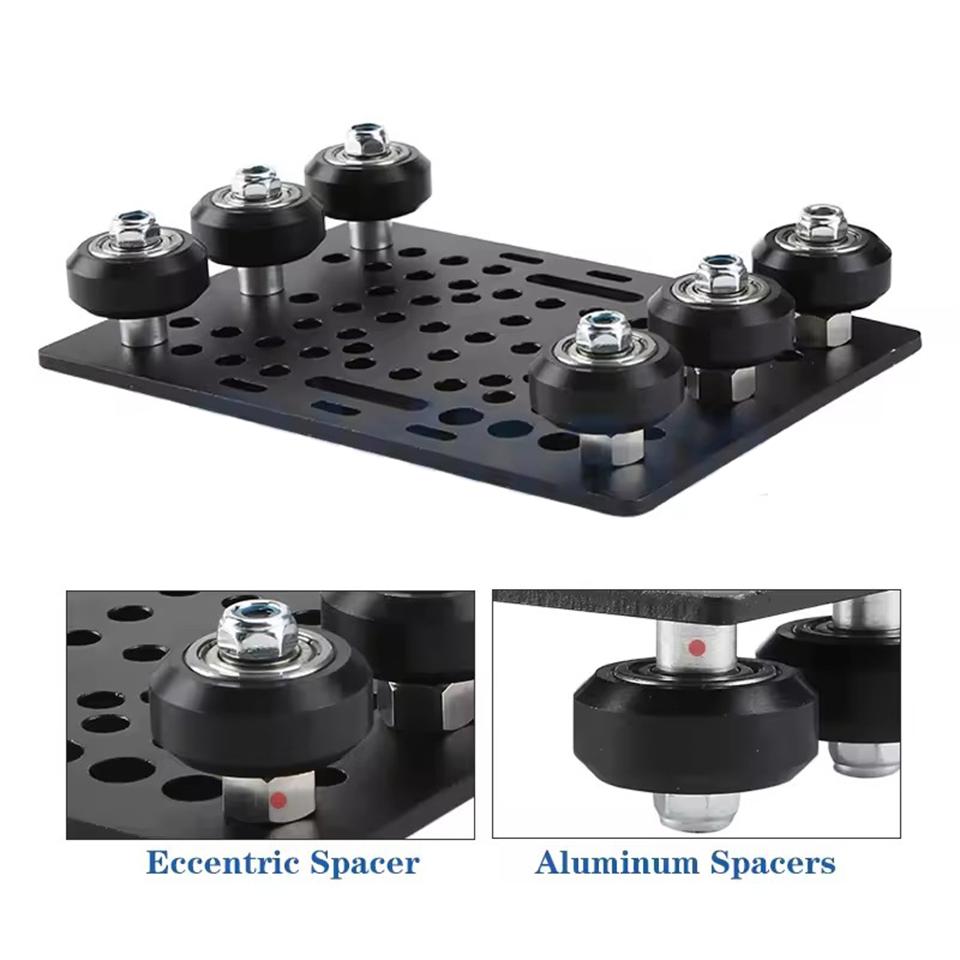 3D Printer Parts 20-80mm V-Slot Gantry Plate Set With 6 Wheels for Black Aluminium V-Slot Solid V POM Kit for CNC Machine Parts