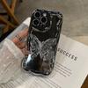 Applicable to Apple 17 mobile phone case three-dimensional silver butterfly iPhone16promax electroplating fashion style women's bracelet