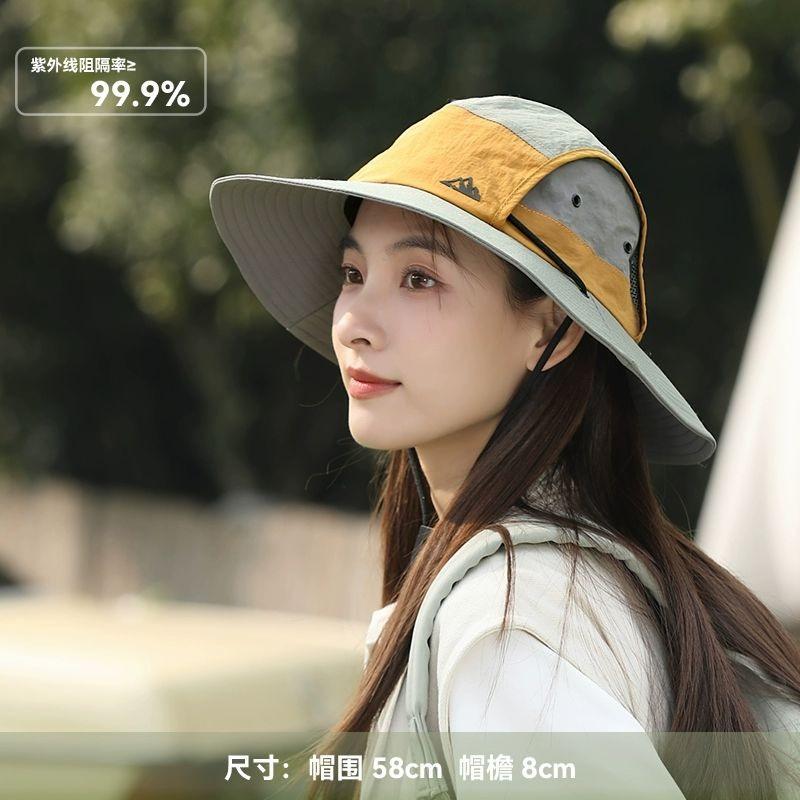 New Color Matching Sunshade Outdoor Quick Drying Bucket Hat Women's Big Eaves Mountaineering Hat Summer Sun Protection Hat UV Protection