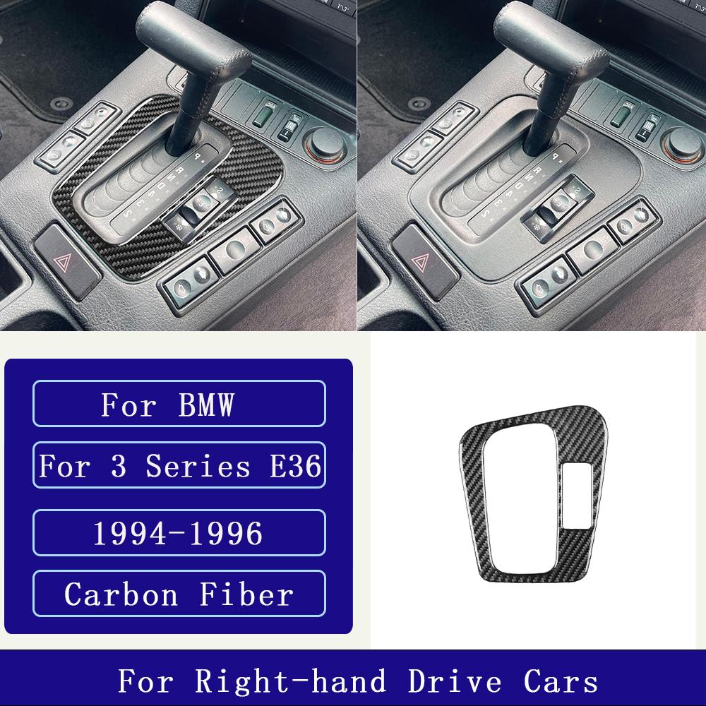 Para BMW Serie 3 E36 1994-1996 Fibra de Carbono Panel Central de la Palanca de Cambios Recorte Cubierta Accesorios de Coche Pegatina Decorativa Interior