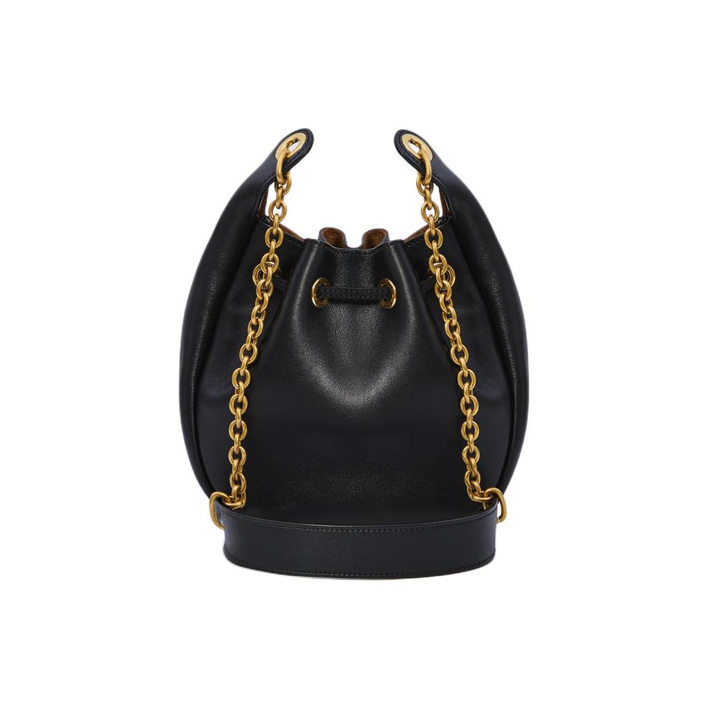 Saint Laurent Cassandre Supple Bucket Bag Nero/Caramel Co Women Bags Black 840888-AAFC0-1113