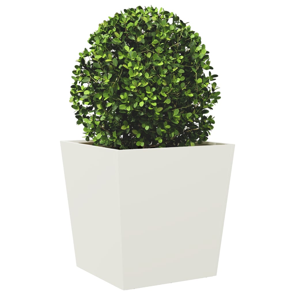 White Plant Pot 50 x 50 x 50 cm Steel