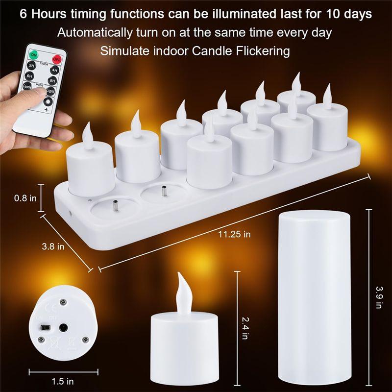 M-Modern-For HOME Party Romantic Rechargeable Tea Light Candles With Remote Timer–Suitable For Restaurants, Weddings, Christmas