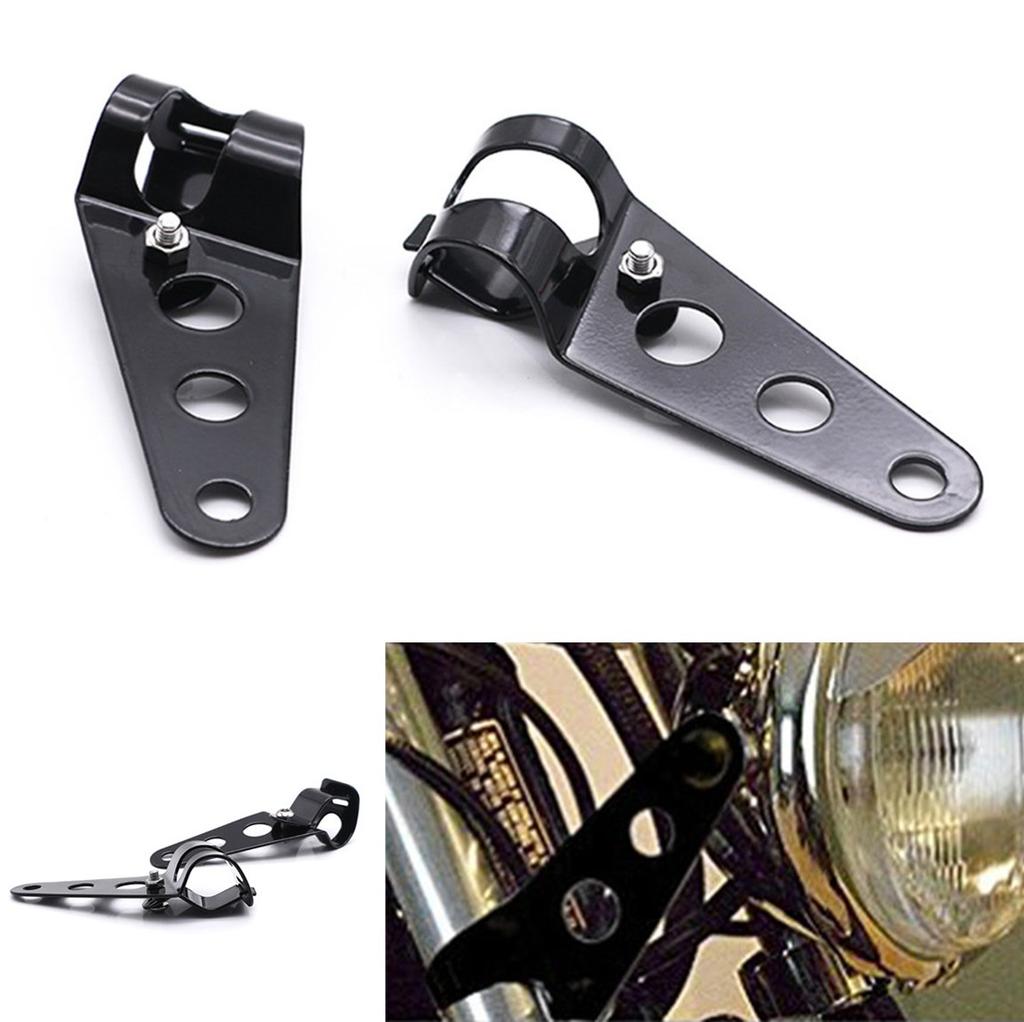 2X Motorcycle Headlight Adjust Mount Brackets 27 - 35mm Fork Ear Headlamp Holder