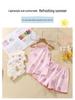 Girls' Summer Pajama Set: All-Cotton Tank Top & Short Skirt with Suspenders - Sweat-Absorbent Baby Homewear for Air Conditioning Comfort