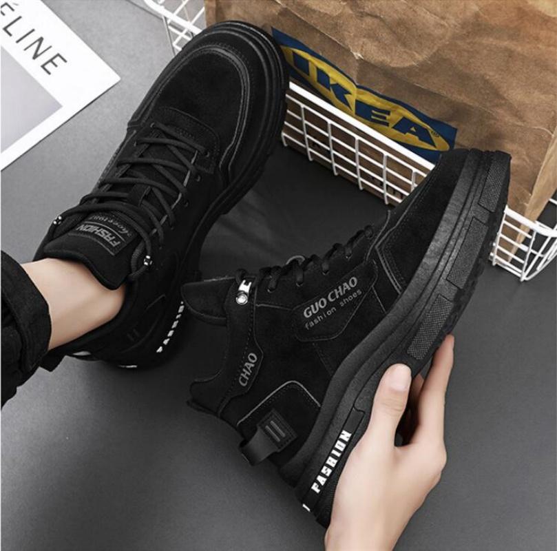 Men S Casual Sneakers High Quality Comfortable High Top Ankle Boots Chelsea Fashion Cowboy Work Shoes Trend Versatiled Hombres