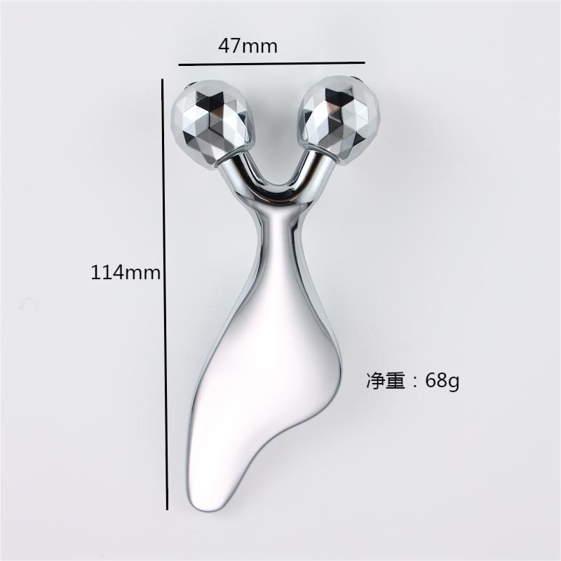 Metal Fish Tail Scraping Board with Rolling Ball, Eye Massage Roller, Face Lift and Tighten,Little Dolphin Metal Face Roller