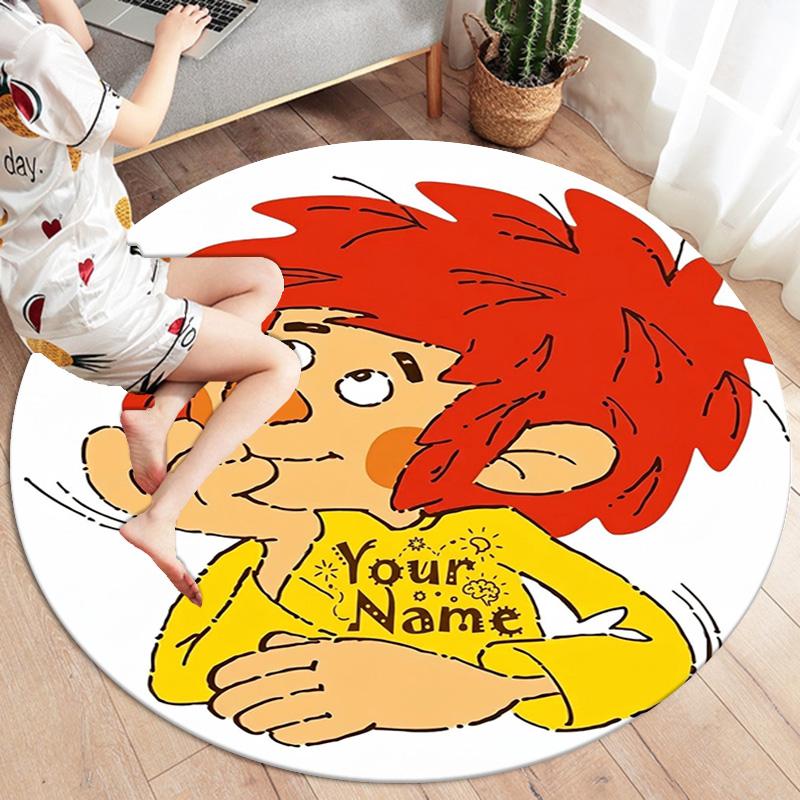 Lion Dreams Custom Name Round Area Rug Carpet Rug For Living Room Bedroom Sofa Playroom Decor Nonslip Floor Mat