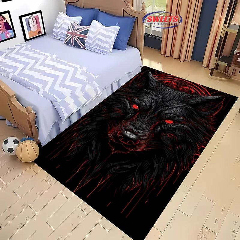 Brave Wolf Tapijt Nieuwe Release ! Antislip Geluidsisolatie, Vloerkleed voor Woonkamer, Slaapkamer, Bedzijde en Kantoorruimtes, Duurzame Mat 60*90cm
