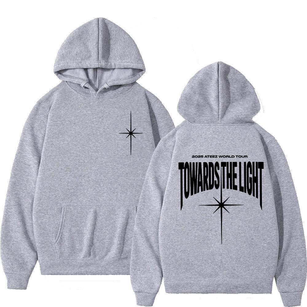 Korean Kpop 2025 Ateez World Tour Towards The Light Hoodie Men Women Fashion Hip Hop Long Sleeve Oversized Sweatshirts Hoodies