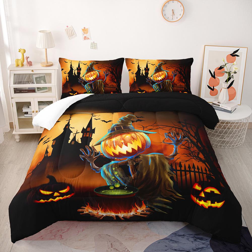 

Halloween fun Cartoon Bedding Set Full Size King Size, Microfiber Comforter Cover Set, Single Quilt Cover For Teen Boys Girls 70x133cm 2pcs&Duvet Cover