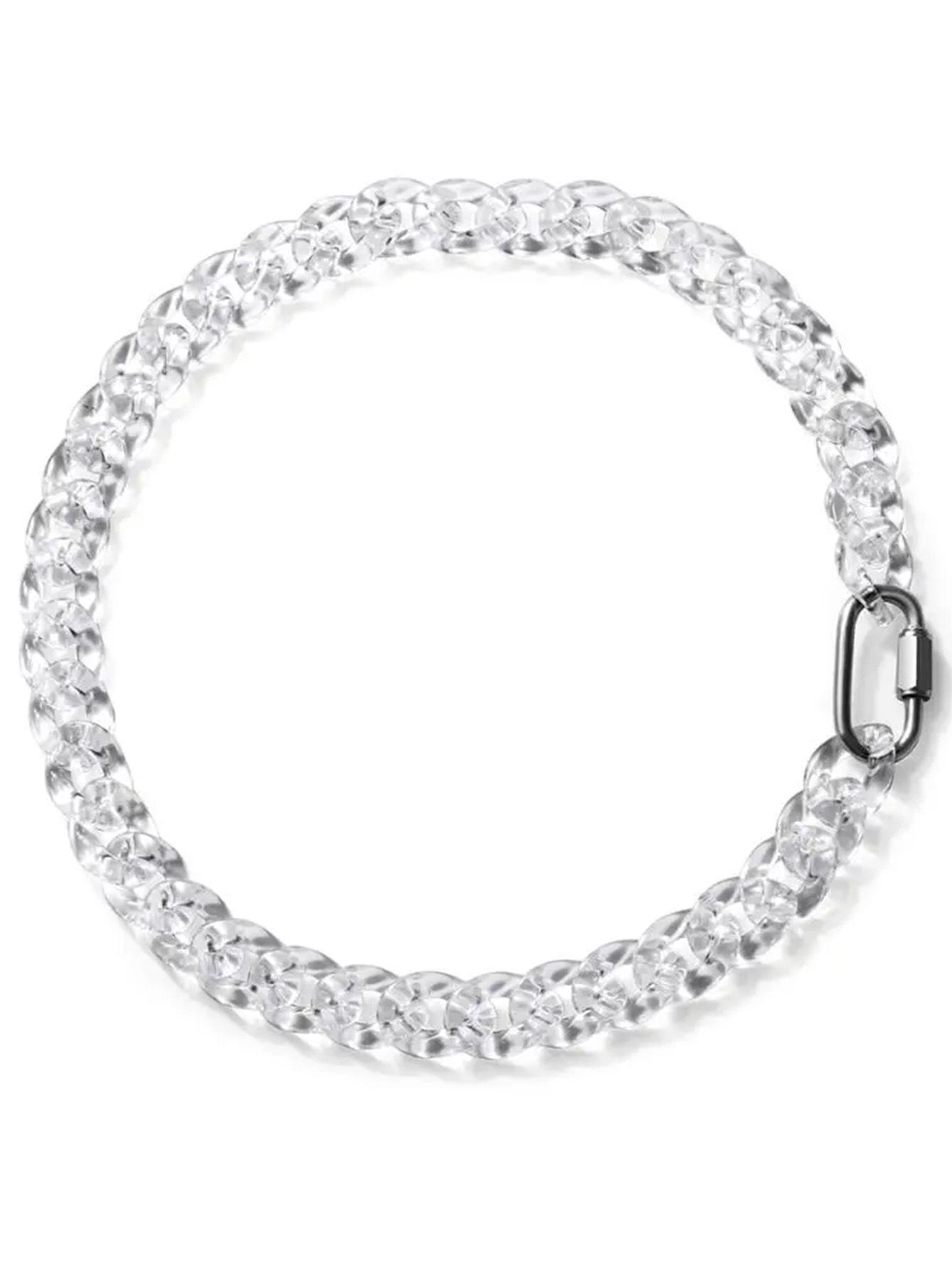 

Унисекс Модное Хип-Хоп Прозрачное Акриловое Ожерелье с Застежкой-Страховкой Transparent 45cm