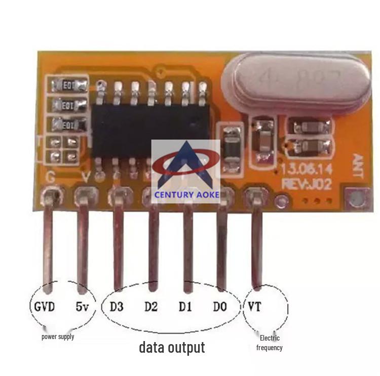 Four-Way Learning Code Superheterodyne Receiver Module with 315M/433M High/Low Level Output