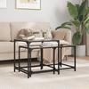 VidaXL Nesting Coffee Tables 2 Pcs Clear Glass Top Steel, Nesting Table, Modern Nesting Table, Table 845984