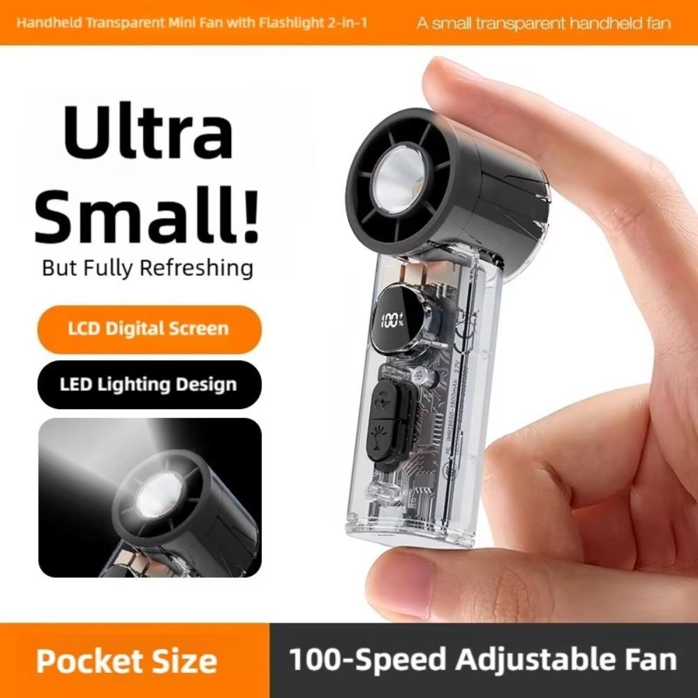Digital Display Handheld Fan 100 Turbos Chilled Air Cooler Multi-function Mini Fan Outdoor