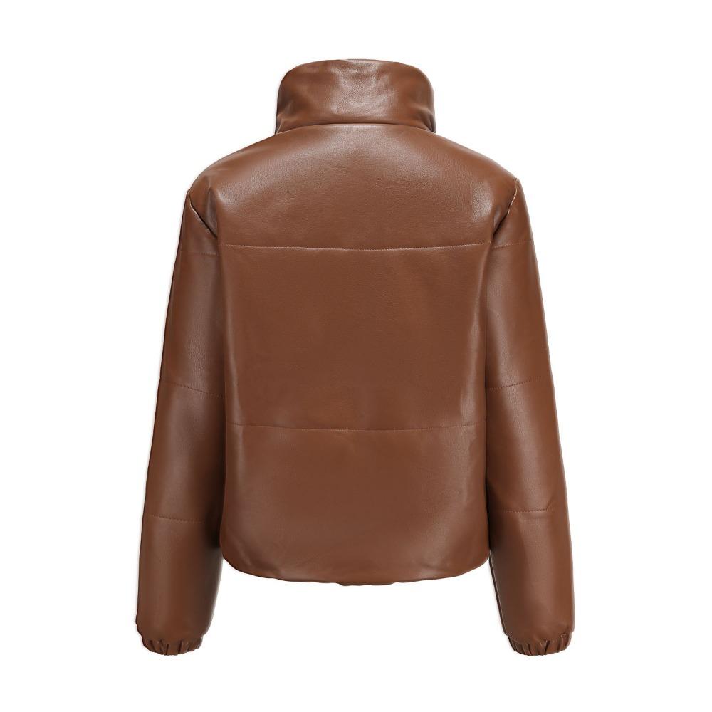 New Autumn and Winter Short Leather Jacket Women's Jacket European and American Thickened Cotton-padded Clothes Bread Clothes