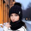 Winter Fashion Thickened for Keep Warmth Solid Color Knitted Mao Line Hat Women Ear Protection Neck Brace Keep Warmth Knitted Hat