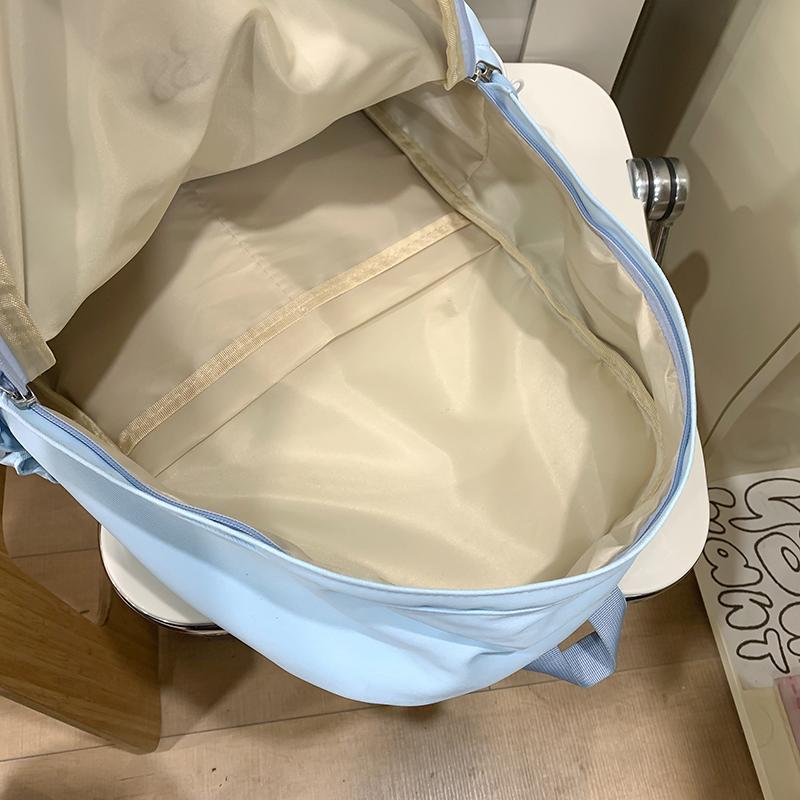 Tecknad Broderi Student Skolväska Dam Stor Kapacitet Ryggsäck