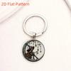 Mode legering nyckelring hänge rund metall nyckelring