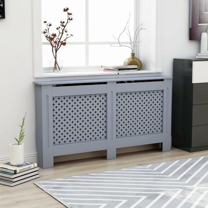 Radiator Cover - VIDAXL - Anthracite - MDF - Storage Space for Books and Ornaments