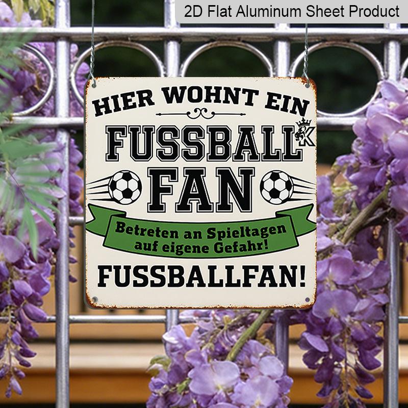 2D Flat, 1pc, Vintage Metal Sign, Decorative Plaques and Ornaments, Football Fan Theme, Sports Passion Style, Perfect for Clubs, for Man Caves