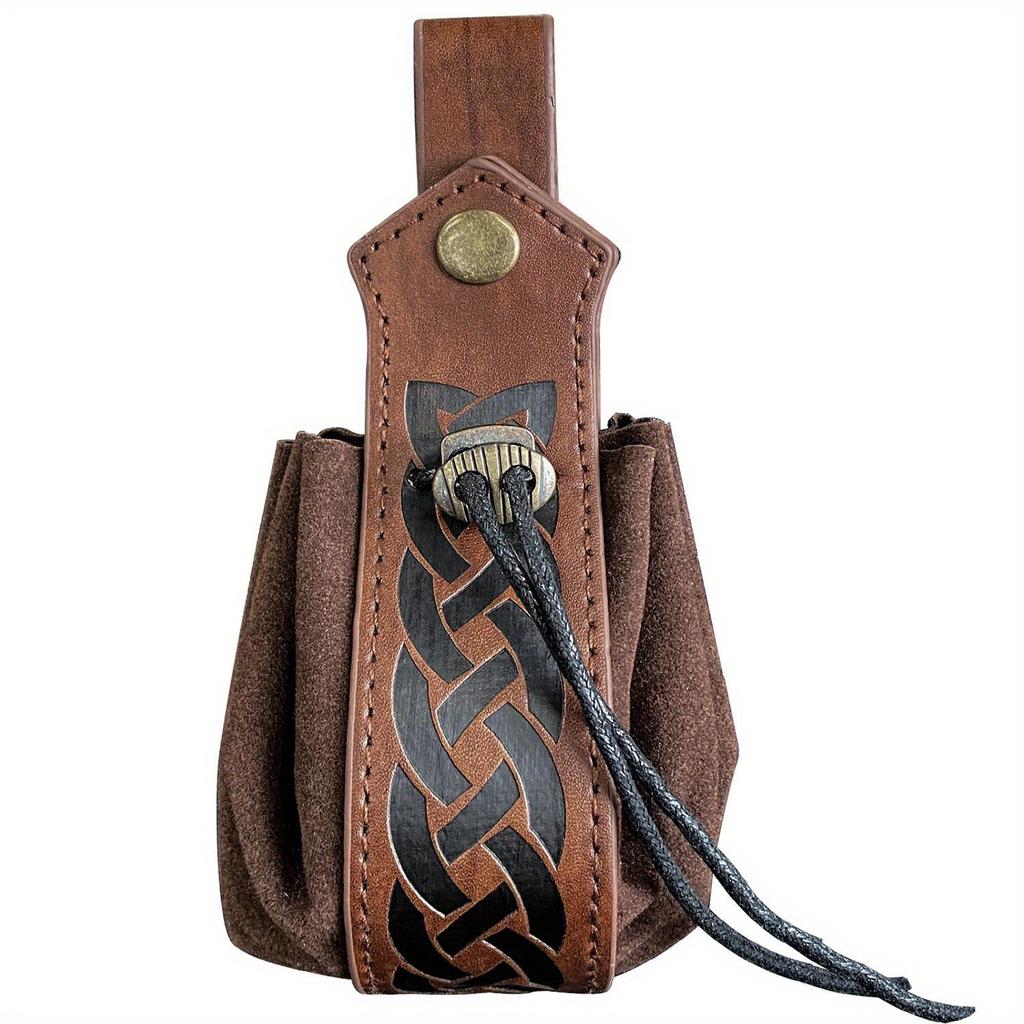 Medieval Vintage Money Pouch Bag Costume Accessory Men Women Viking Leather DrawstringBag Coin Purse