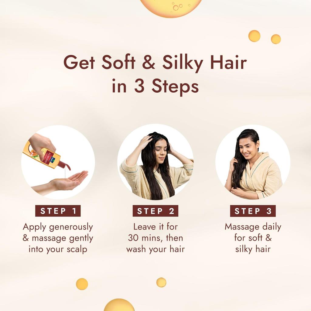 PARACHUTE Advansert Mandel Kokos Hårolje 300ml For Mykt Skinnende Hårvekst & Hårtapskontroll For Menn & Kvinner Ikke-Klebrig