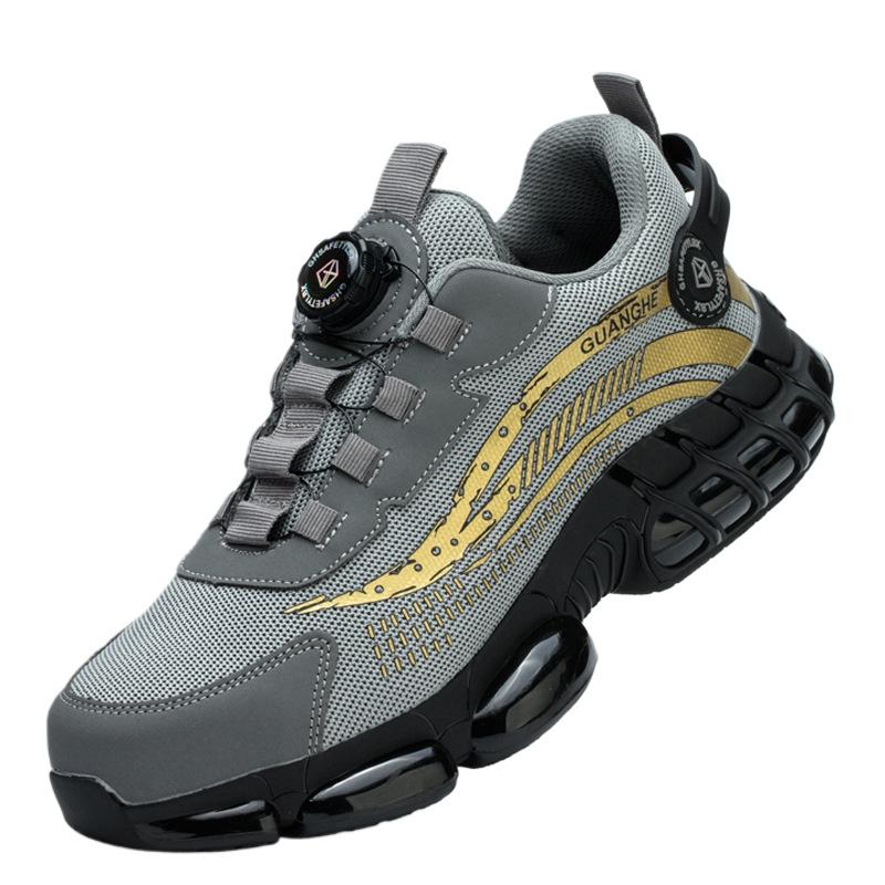 Labor Insurance Shoes Rotating Button Anti-smashing, Anti-piercing, Wear-resistant Steel Head Safety Construction Site Shoes