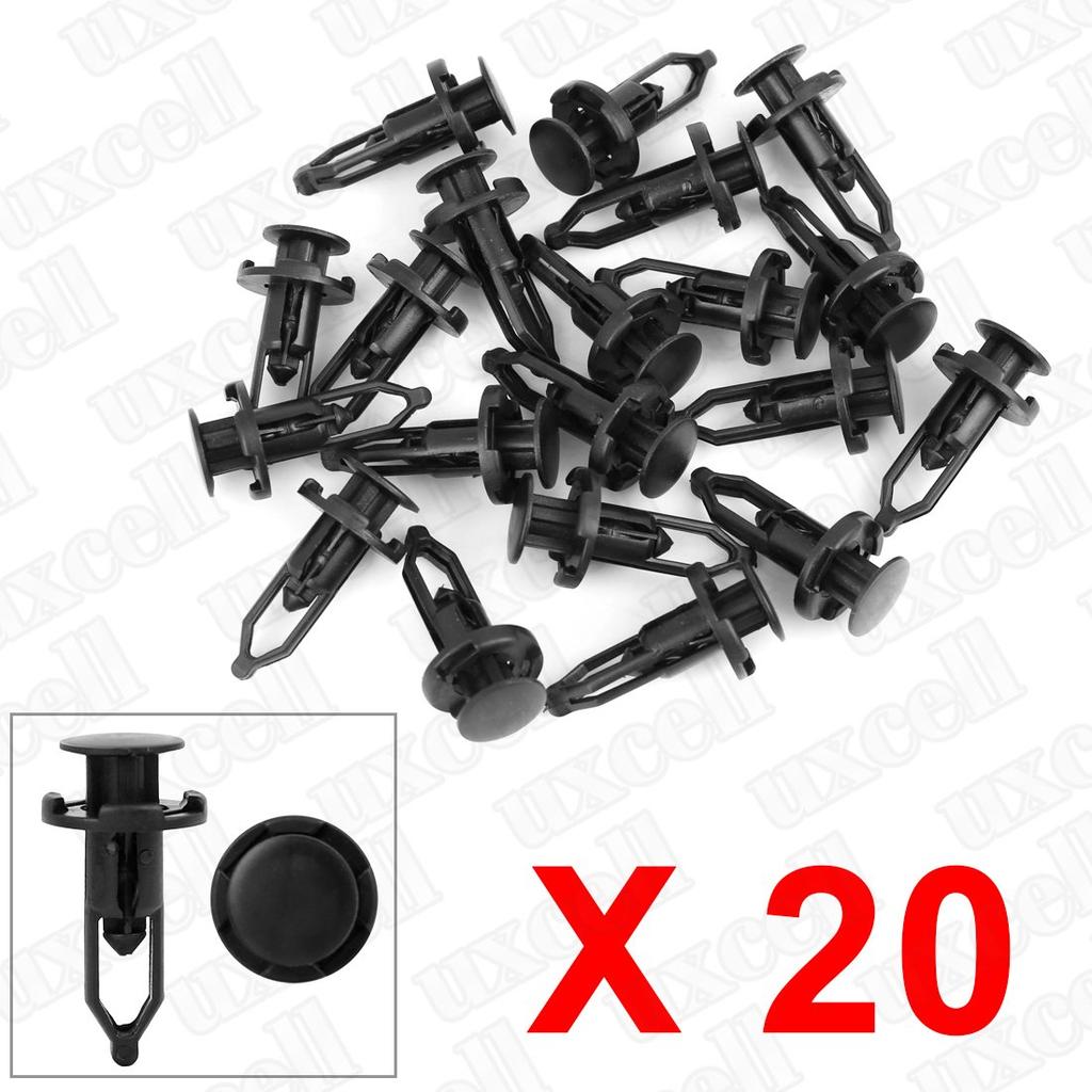 uxcell 52161-02020 Clip Rivet Fastener Clip Push Type Black Pack of 20