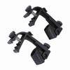 2 Pcs New Portable Adjustable Clips on Drum Mount Rim Microphone Shockproof Clamp Holder(Black)