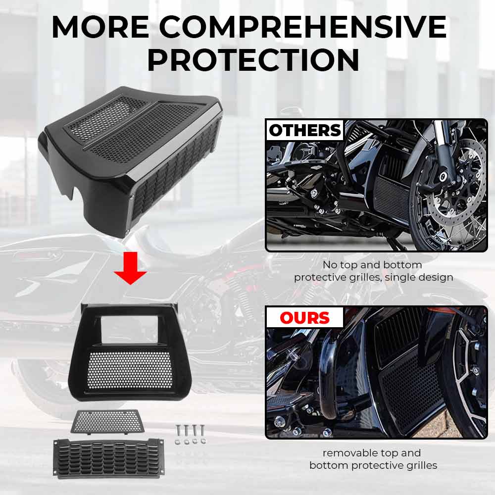 Motorcycle Part Black Front Spoilers Fairing Lower Radiator Chin Cover Fit For Harley CVO Road Glide ST FLTRXSTSE 2024-2025