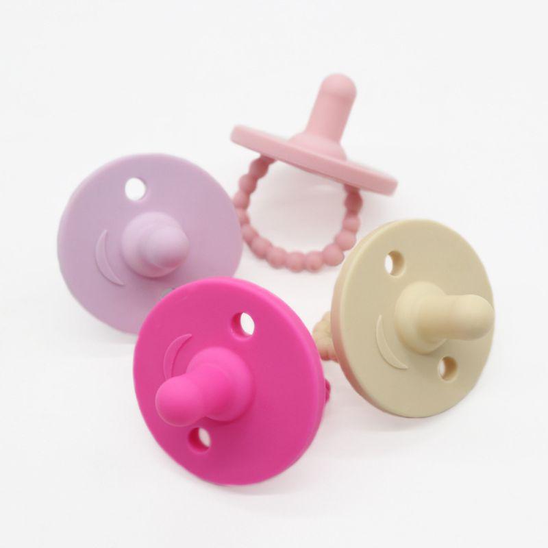 Sucette Bébé Nouveau-né Anneau de Dentition en Silicone Souple de Qualité Alimentaire Tétine Jouet