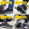 Men's Safety Shoes Anti Slip Working Shoes Breathe Waterproof Steel Toe Sneakers Anti Smashing Piercing Work Shoe Wear-resistant