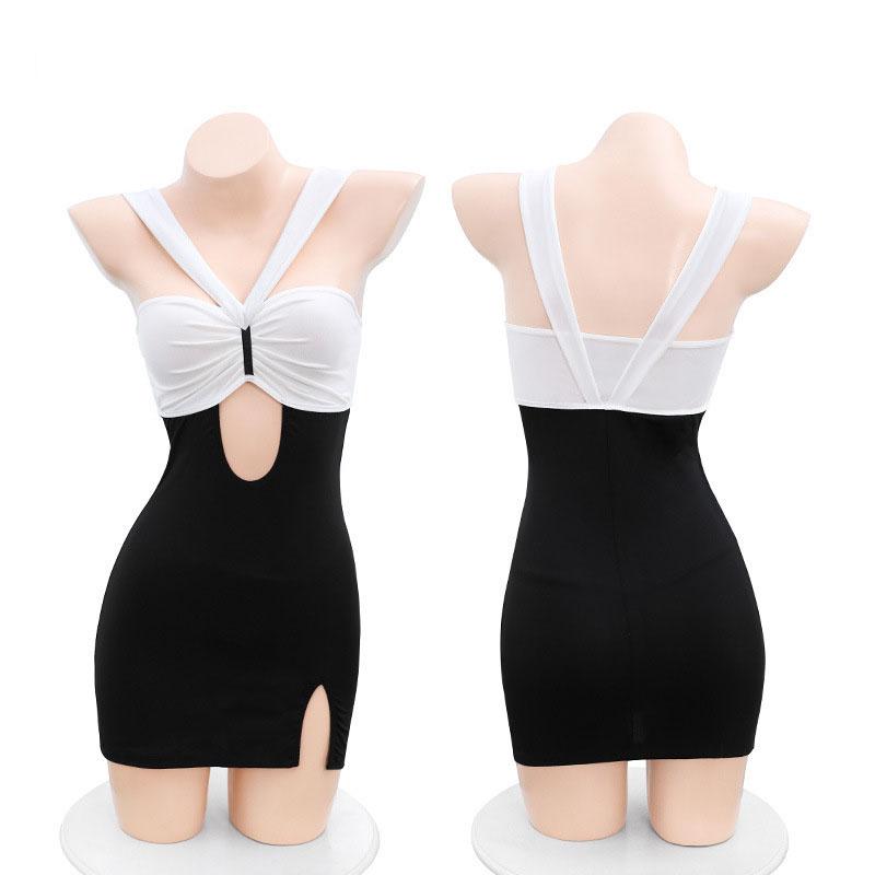 Sexy Dress Secretary Uniform Temptation Split Fork Wrap Buttock Skirt Babydoll Cosplay Exotic Costume Desire Hot Girl Sleepwear