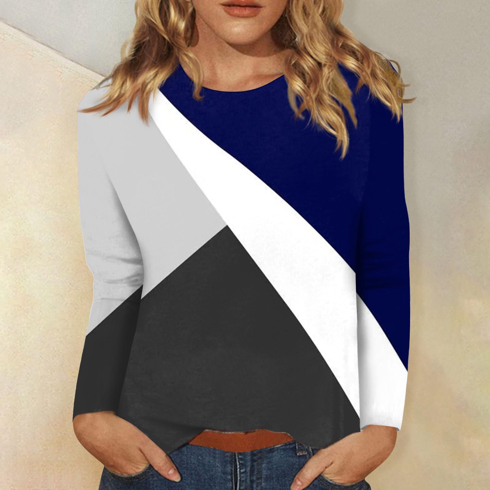 

Women s Fashion Daily Versatile Casual O-Neck Long Sleeve Printed Top XXL