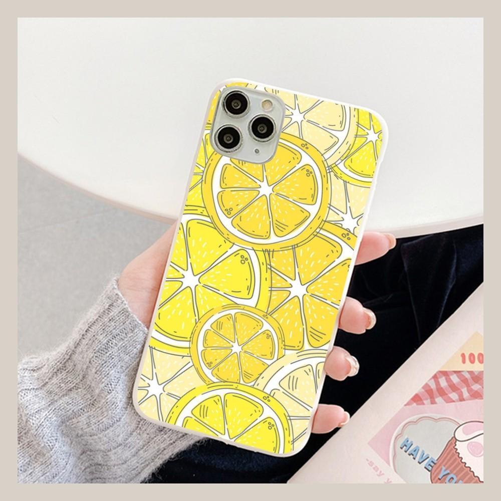 Fruit Lemon Phone Case For IPhone 14 11 12 13 Mini Pro Xs Max 8 7 6 6S Plus X XR Solid Candy Color Case