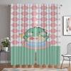 Checkerboard Blackout Curtain for Room 2 Panel Modern Living Room Curtains 2 Pieces Halloween Decoration Tulle for Bedroom Child