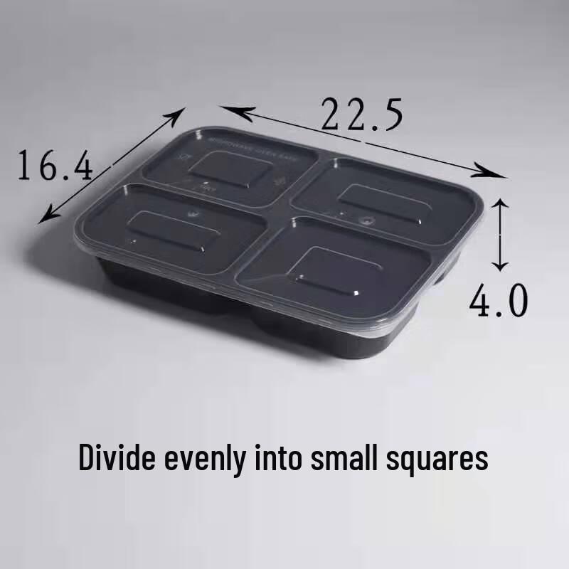 Disposable 4-Compartment Meal Prep Containers