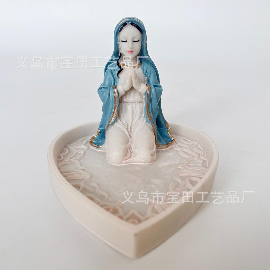 Virgin Mary Rosary Holder Bead Holder Jewelry Box Holder Resin Crafts