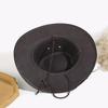 Solid Color Western Cowboy Hats Faux Leather Jazz Cap Casual Cowgirl Cap  Unisex
