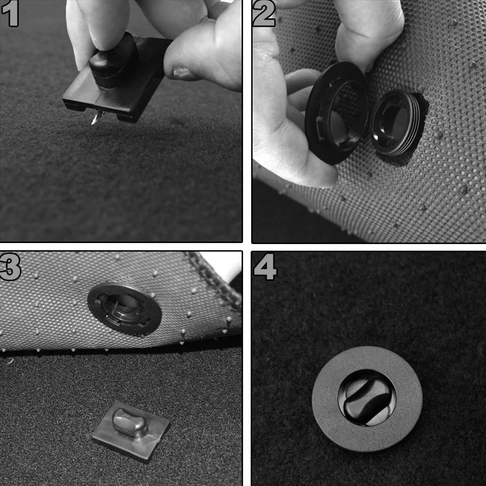 Car Floor Mounting Points Carpet Mat Mats Clips Black Anti-Slip Floor Holders Fixing Grip Clamps Sleeves Accessories Universal