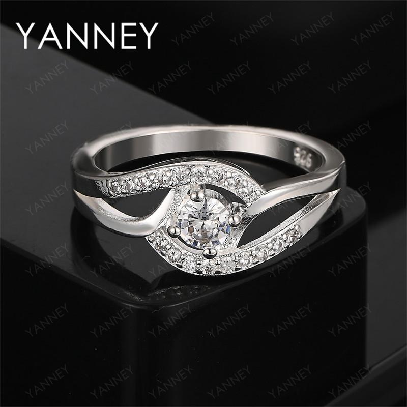 Brand New 925 Sterling Silver Simple Exquisite Zircon Ring Women Jewelry Fashion Party Accessories Gift Wholesale 7