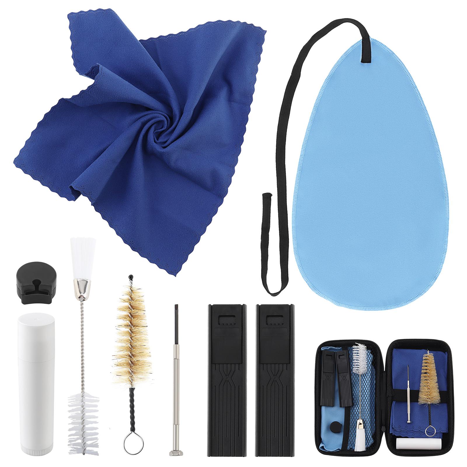 

Набор для чистки кларнета 10 шт. Все в 1 Набор для ухода и обслуживания с внутренней тканью, щеткой для мундштука, пробковой смазкой, кейсом для хранения